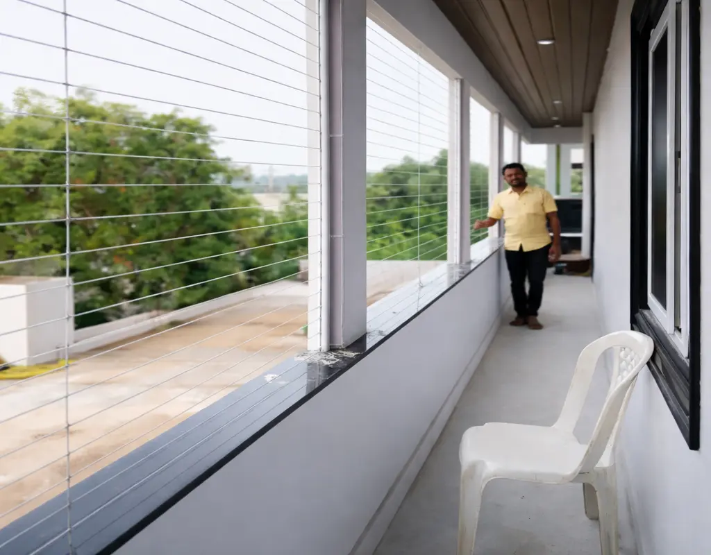 Aradhya Safety Solutions Quality Nylon Coated Invisible Grills in Hyderabad